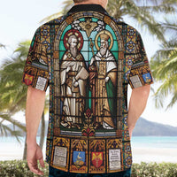 Happy Saints Cyril and Methodius Day Hawaiian Shirt Christian Stained-Glass Window