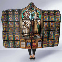 Happy Saints Cyril and Methodius Day Hooded Blanket Christian Stained-Glass Window