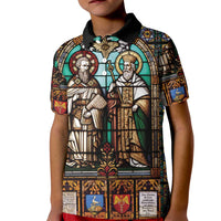 Happy Saints Cyril and Methodius Day Kid Polo Shirt Christian Stained-Glass Window