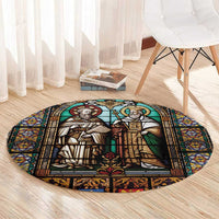 Happy Saints Cyril and Methodius Day Round Carpet Christian Stained-Glass Window