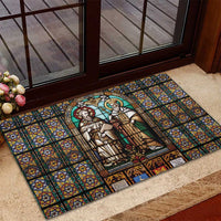 Happy Saints Cyril and Methodius Day Rubber Doormat Christian Stained-Glass Window