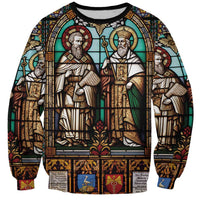 Happy Saints Cyril and Methodius Day Sweatshirt Christian Stained-Glass Window