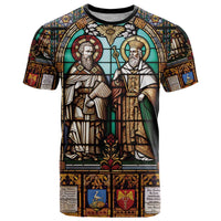 Happy Saints Cyril and Methodius Day T Shirt Christian Stained-Glass Window