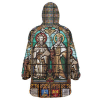 Happy Saints Cyril and Methodius Day Wearable Blanket Hoodie Christian Stained-Glass Window