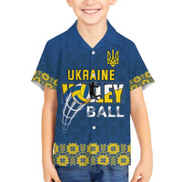 Custom Ukraine Volleyball Family Matching Long Sleeve Bodycon Dress and Hawaiian Shirt Cholovicha Zbirna Ukrainy z Volejbolu