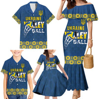 Custom Ukraine Volleyball Family Matching Mermaid Dress and Hawaiian Shirt Cholovicha Zbirna Ukrainy z Volejbolu