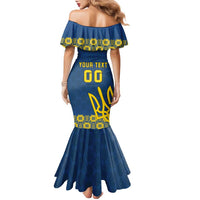 Custom Ukraine Volleyball Family Matching Mermaid Dress and Hawaiian Shirt Cholovicha Zbirna Ukrainy z Volejbolu