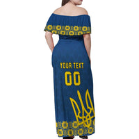 Custom Ukraine Volleyball Family Matching Off Shoulder Maxi Dress and Hawaiian Shirt Cholovicha Zbirna Ukrainy z Volejbolu