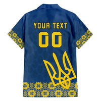 Custom Ukraine Volleyball Family Matching Puletasi and Hawaiian Shirt Cholovicha Zbirna Ukrainy z Volejbolu