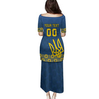 Custom Ukraine Volleyball Family Matching Puletasi and Hawaiian Shirt Cholovicha Zbirna Ukrainy z Volejbolu