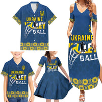 Custom Ukraine Volleyball Family Matching Summer Maxi Dress and Hawaiian Shirt Cholovicha Zbirna Ukrainy z Volejbolu