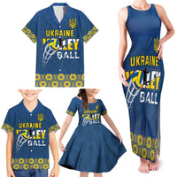 Custom Ukraine Volleyball Family Matching Tank Maxi Dress and Hawaiian Shirt Cholovicha Zbirna Ukrainy z Volejbolu