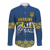 Custom Ukraine Volleyball Long Sleeve Button Shirt Cholovicha Zbirna Ukrainy z Volejbolu