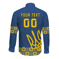 Custom Ukraine Volleyball Long Sleeve Button Shirt Cholovicha Zbirna Ukrainy z Volejbolu