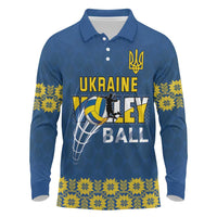Custom Ukraine Volleyball Long Sleeve Polo Shirt Cholovicha Zbirna Ukrainy z Volejbolu