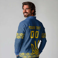 Custom Ukraine Volleyball Long Sleeve Polo Shirt Cholovicha Zbirna Ukrainy z Volejbolu