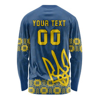 Custom Ukraine Volleyball Long Sleeve Shirt Cholovicha Zbirna Ukrainy z Volejbolu