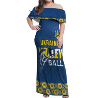 Custom Ukraine Volleyball Off Shoulder Maxi Dress Cholovicha Zbirna Ukrainy z Volejbolu