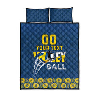 Custom Ukraine Volleyball Quilt Bed Set Cholovicha Zbirna Ukrainy z Volejbolu