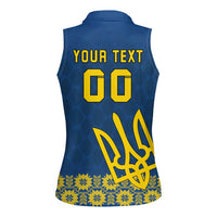 Custom Ukraine Volleyball Women Sleeveless Polo Shirt Cholovicha Zbirna Ukrainy z Volejbolu