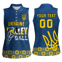 Custom Ukraine Volleyball Women Sleeveless Polo Shirt Cholovicha Zbirna Ukrainy z Volejbolu