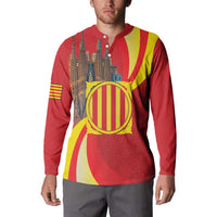 Catalonia Spain Button Sweatshirt Basilica de la Sagrada Familia