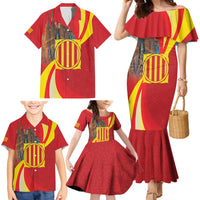 Catalonia Spain Family Matching Mermaid Dress and Hawaiian Shirt Basilica de la Sagrada Familia