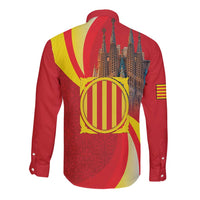 Catalonia Spain Long Sleeve Button Shirt Basilica de la Sagrada Familia