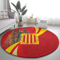 Catalonia Spain Round Carpet Basilica de la Sagrada Familia