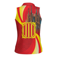 Catalonia Spain Women Sleeveless Polo Shirt Basilica de la Sagrada Familia