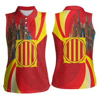 Catalonia Spain Women Sleeveless Polo Shirt Basilica de la Sagrada Familia