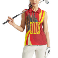 Catalonia Spain Women Sleeveless Polo Shirt Basilica de la Sagrada Familia