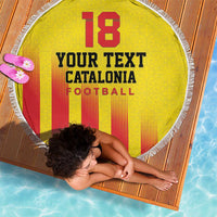Custom Catalonia Football Beach Blanket Seleccio de futbol de Catalunya
