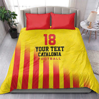 Custom Catalonia Football Bedding Set Seleccio de futbol de Catalunya
