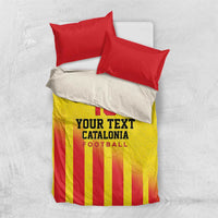 Custom Catalonia Football Bedding Set Seleccio de futbol de Catalunya
