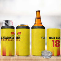 Custom Catalonia Football 4 in 1 Can Cooler Tumbler Seleccio de futbol de Catalunya