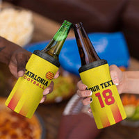 Custom Catalonia Football 4 in 1 Can Cooler Tumbler Seleccio de futbol de Catalunya