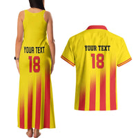 Custom Catalonia Football Couples Matching Tank Maxi Dress and Hawaiian Shirt Seleccio de futbol de Catalunya