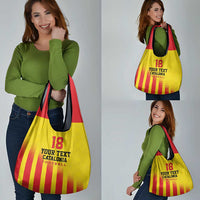 Custom Catalonia Football Grocery Bag Seleccio de futbol de Catalunya