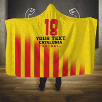 Custom Catalonia Football Hooded Blanket Seleccio de futbol de Catalunya