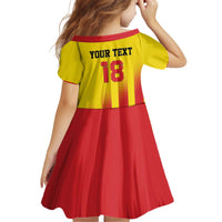 Custom Catalonia Football Kid Short Sleeve Dress Seleccio de futbol de Catalunya