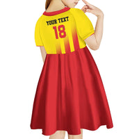 Custom Catalonia Football Kid Short Sleeve Dress Seleccio de futbol de Catalunya