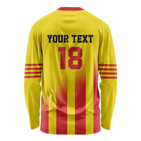 Custom Catalonia Football Long Sleeve Shirt Seleccio de futbol de Catalunya