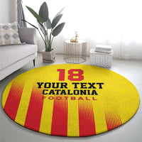 Custom Catalonia Football Round Carpet Seleccio de futbol de Catalunya