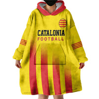 Custom Catalonia Football Wearable Blanket Hoodie Seleccio de futbol de Catalunya