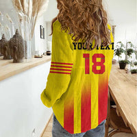 Custom Catalonia Football Women Casual Shirt Seleccio de futbol de Catalunya