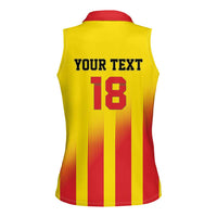 Custom Catalonia Football Women Sleeveless Polo Shirt Seleccio de futbol de Catalunya
