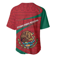 Mexico Coat Of Arms Baseball Jersey With Folk Pattern - Wonder Print Shop