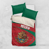 Mexico Coat Of Arms Bedding Set With Folk Pattern - Wonder Print Shop