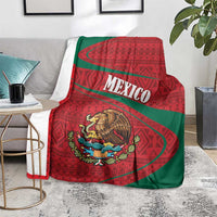 Mexico Coat Of Arms Blanket With Folk Pattern